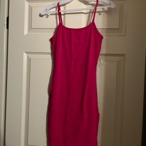Elegant Pink Spaghetti Strap Dress